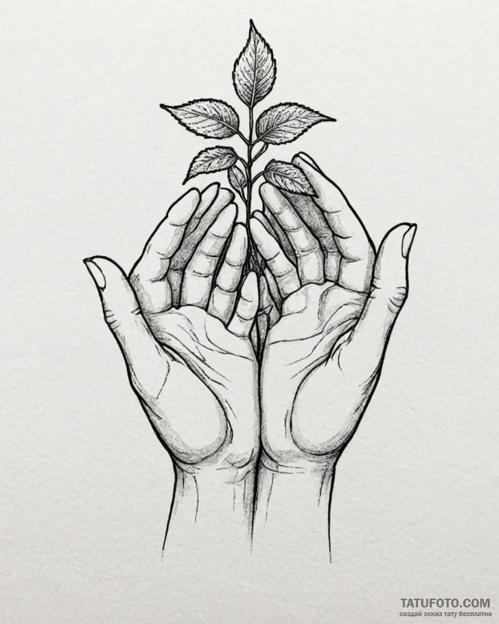Tattoo sketch a small sapling growing from a... - эскиз тату (№1752973255_0, 20.07.2025 01:00) — Tatufoto.com