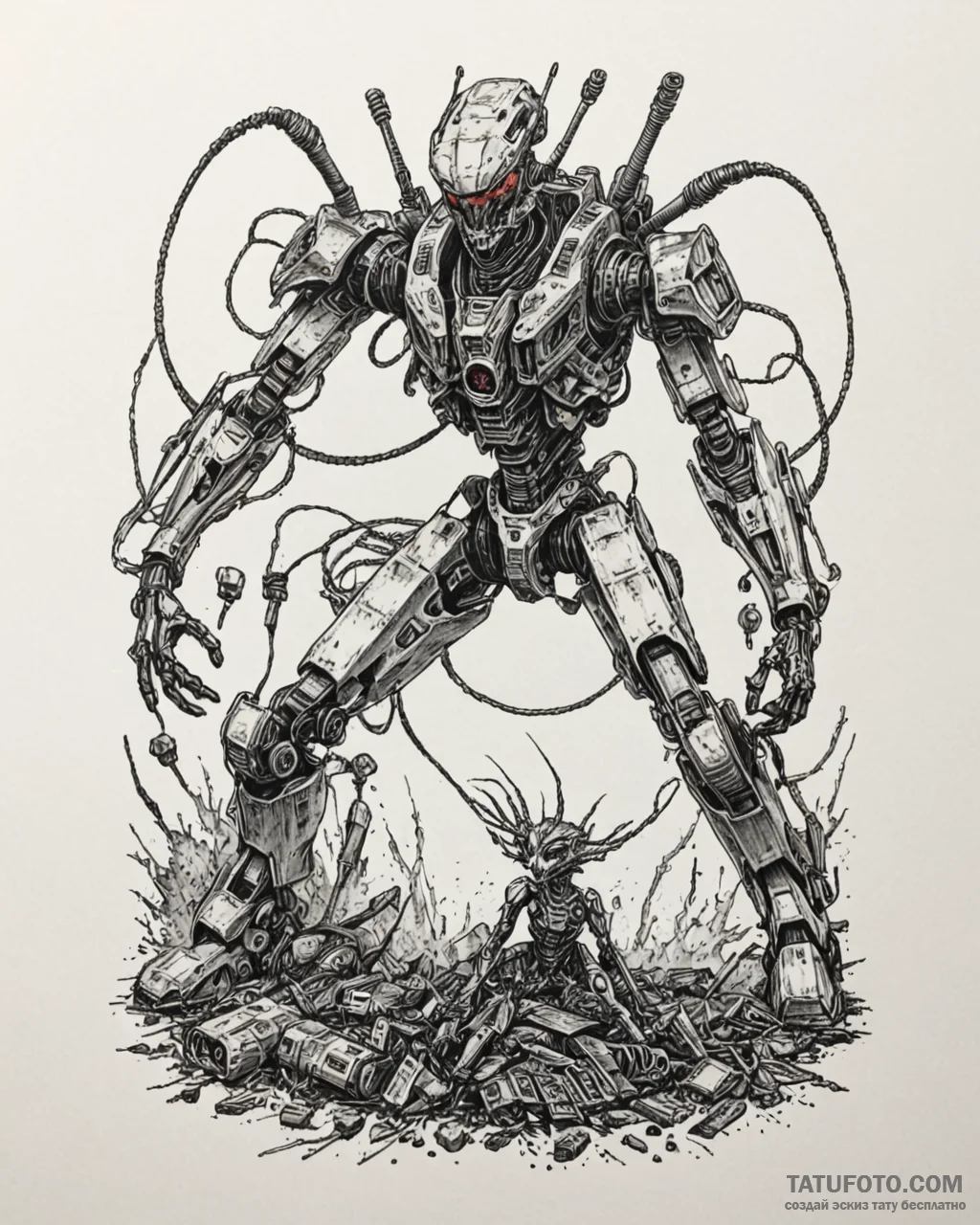 Trash polka sketch of ripley in the power loa… — эскиз тату (№1752973425_0, 20.07.2025 01:03) — Tatufoto.com