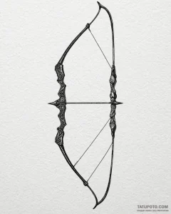 Tattoo sketch a traditional archery bow, unst... - эскиз тату (№1752974016_0, 20.07.2025 01:13) — Tatufoto.com