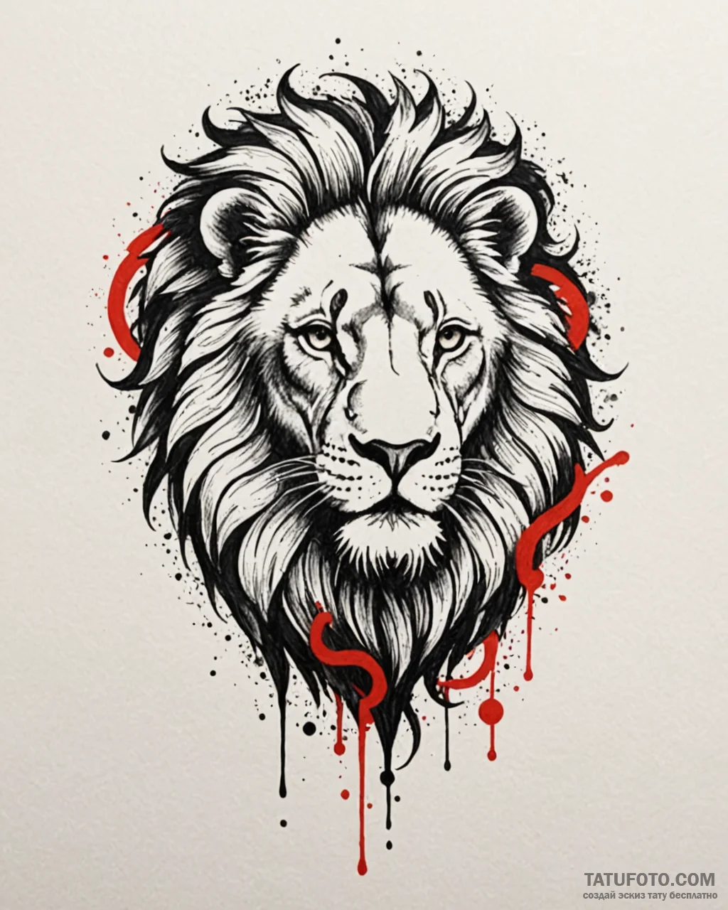 Tattoo sketch a leo lion, with a subtle symbo... - эскиз тату (№1752974859_0, 20.07.2025 01:27) — Tatufoto.com