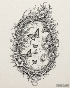 A swarm of monarch butterflies migrating., co... - эскиз тату (№1752975368_0, 20.07.2025 01:36) — Tatufoto.com
