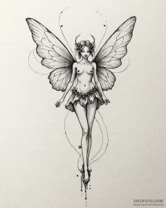 A watercolor sketch of a fairy with delicate,... - эскиз тату (№1752975537_0, 20.07.2025 01:38) — Tatufoto.com