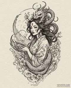 Santa muerte, tattoo line art, on a clean whi... - эскиз тату (№1752975789_0, 20.07.2025 01:43) — Tatufoto.com