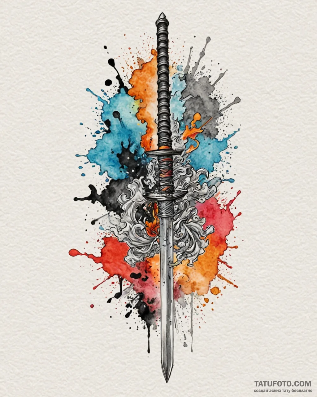Tattoo sketch a katana or samurai sword pierc… — эскиз тату (№1752977894_0, 20.07.2025 02:18) — Tatufoto.com