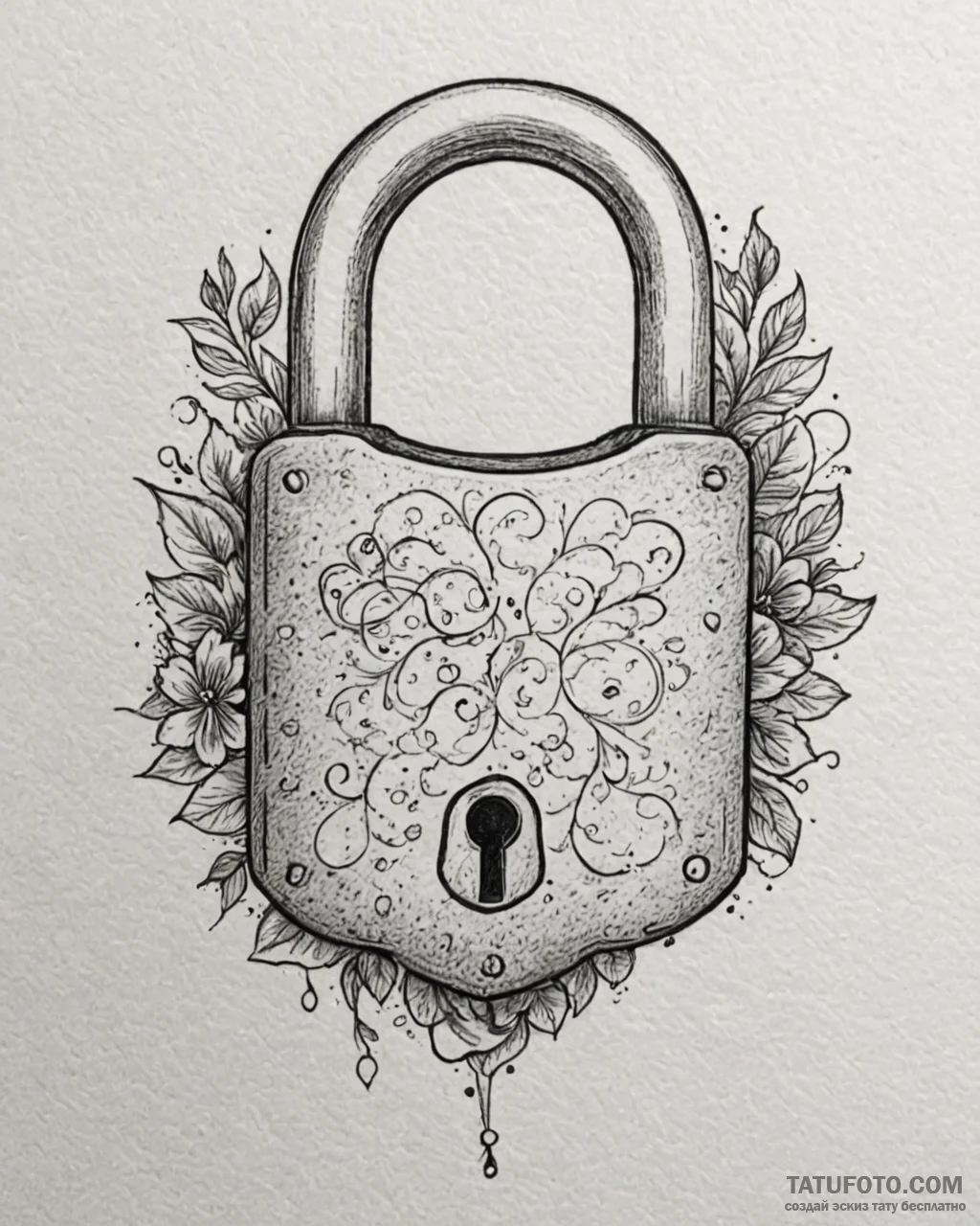 Tattoo design a padlock with a date engraved… — эскиз тату (№1752978737_0, 20.07.2025 02:32) — Tatufoto.com
