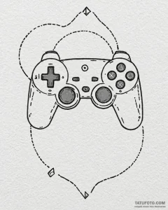Tattoo sketch a gamepad d-pad with directions... - эскиз тату (№1752978905_0, 20.07.2025 02:35) — Tatufoto.com