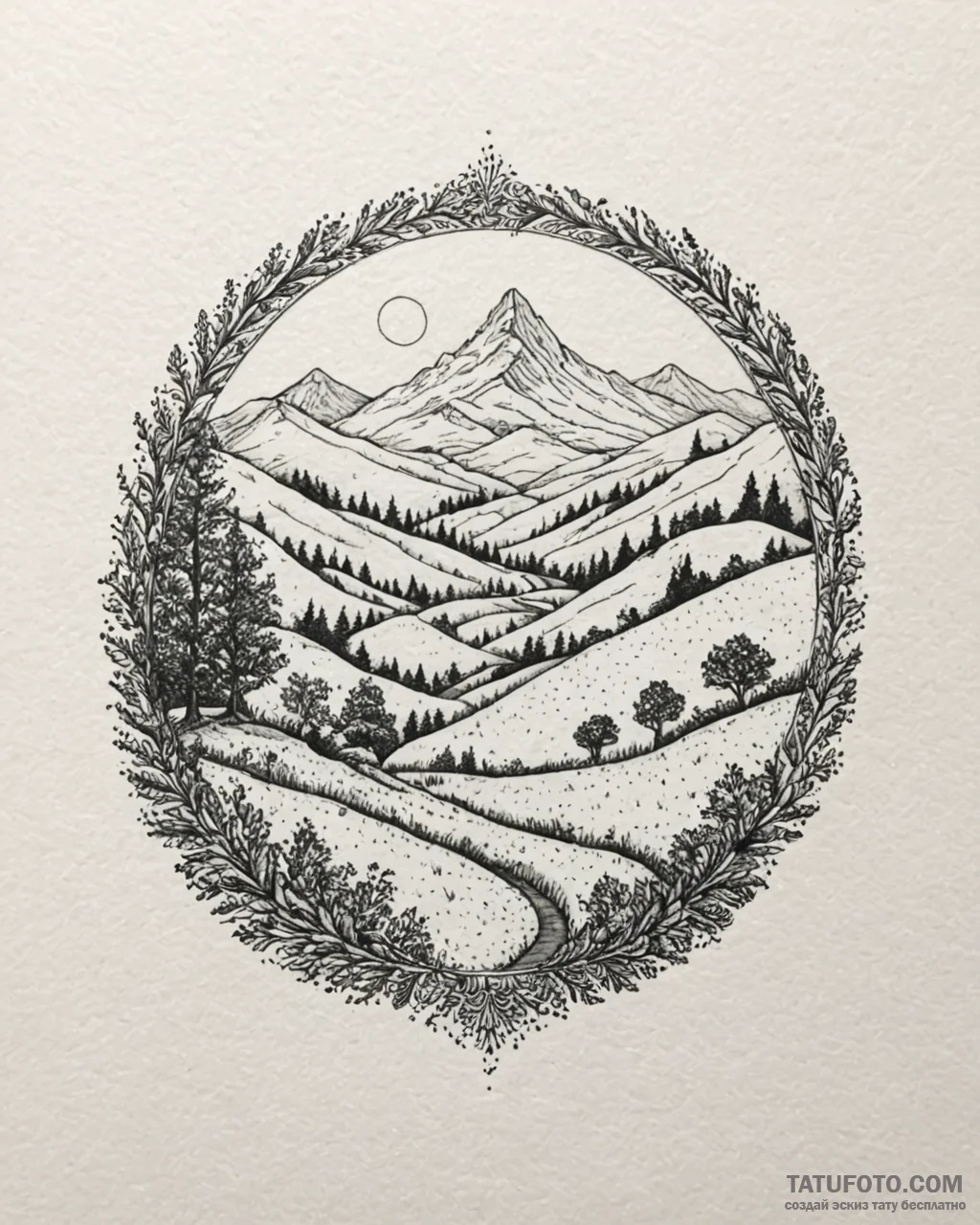 A watercolor sketch of the shire, with bag en... - эскиз тату (№1752978989_0, 20.07.2025 02:36) — Tatufoto.com