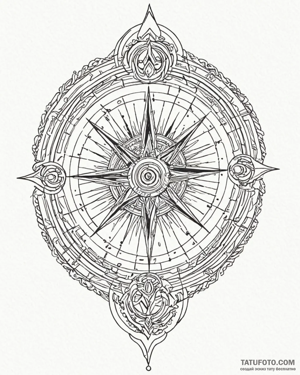53. tattoo design: a runic compass or a direc... - эскиз тату (№1752979242_0, 20.07.2025 02:40) — Tatufoto.com