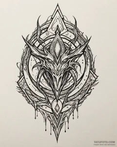 A linework tattoo of the protoss symbol., con... - эскиз тату (№1752979663_0, 20.07.2025 02:47) — Tatufoto.com