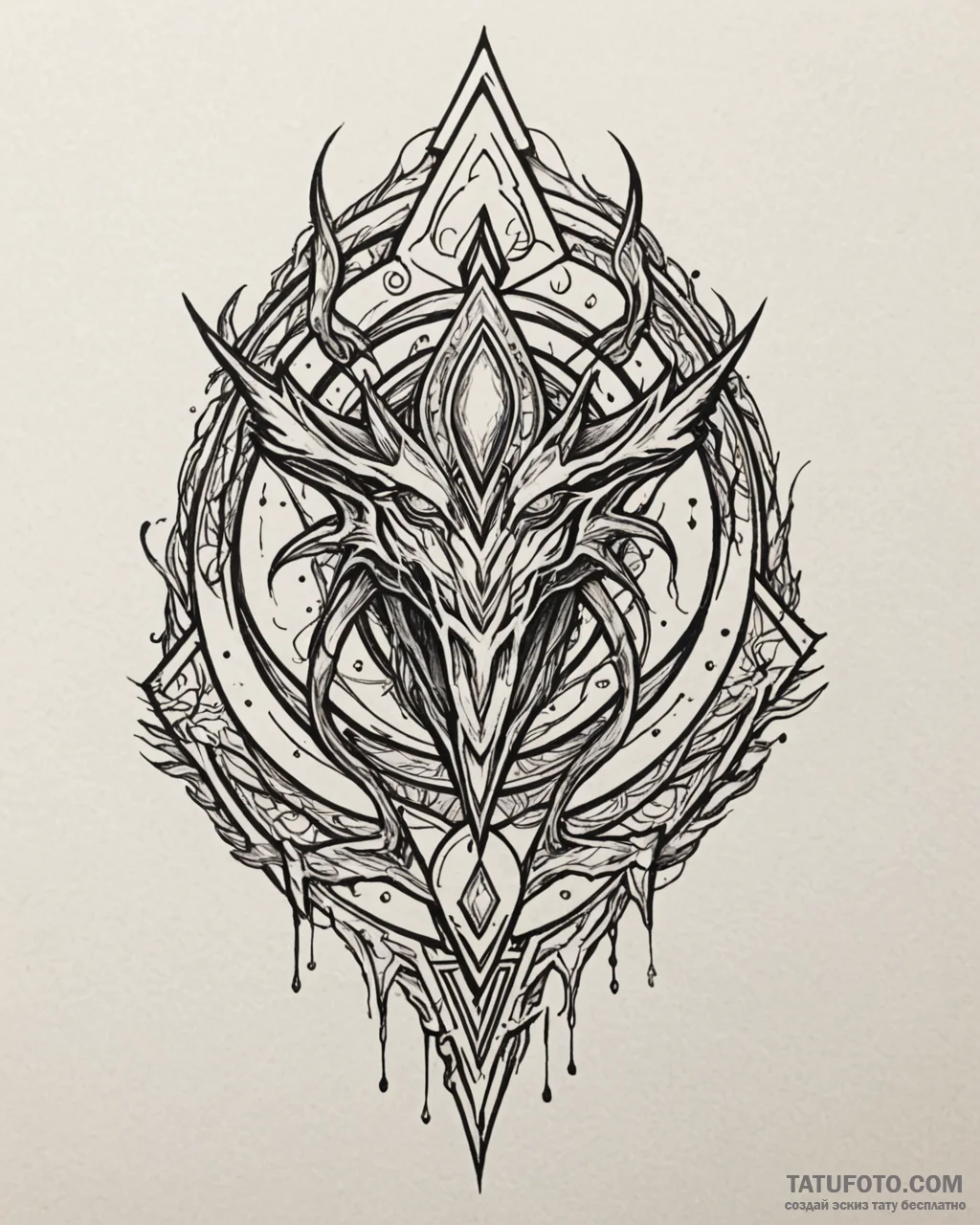 A linework tattoo of the protoss symbol., con… — эскиз тату (№1752979663_0, 20.07.2025 02:47) — Tatufoto.com