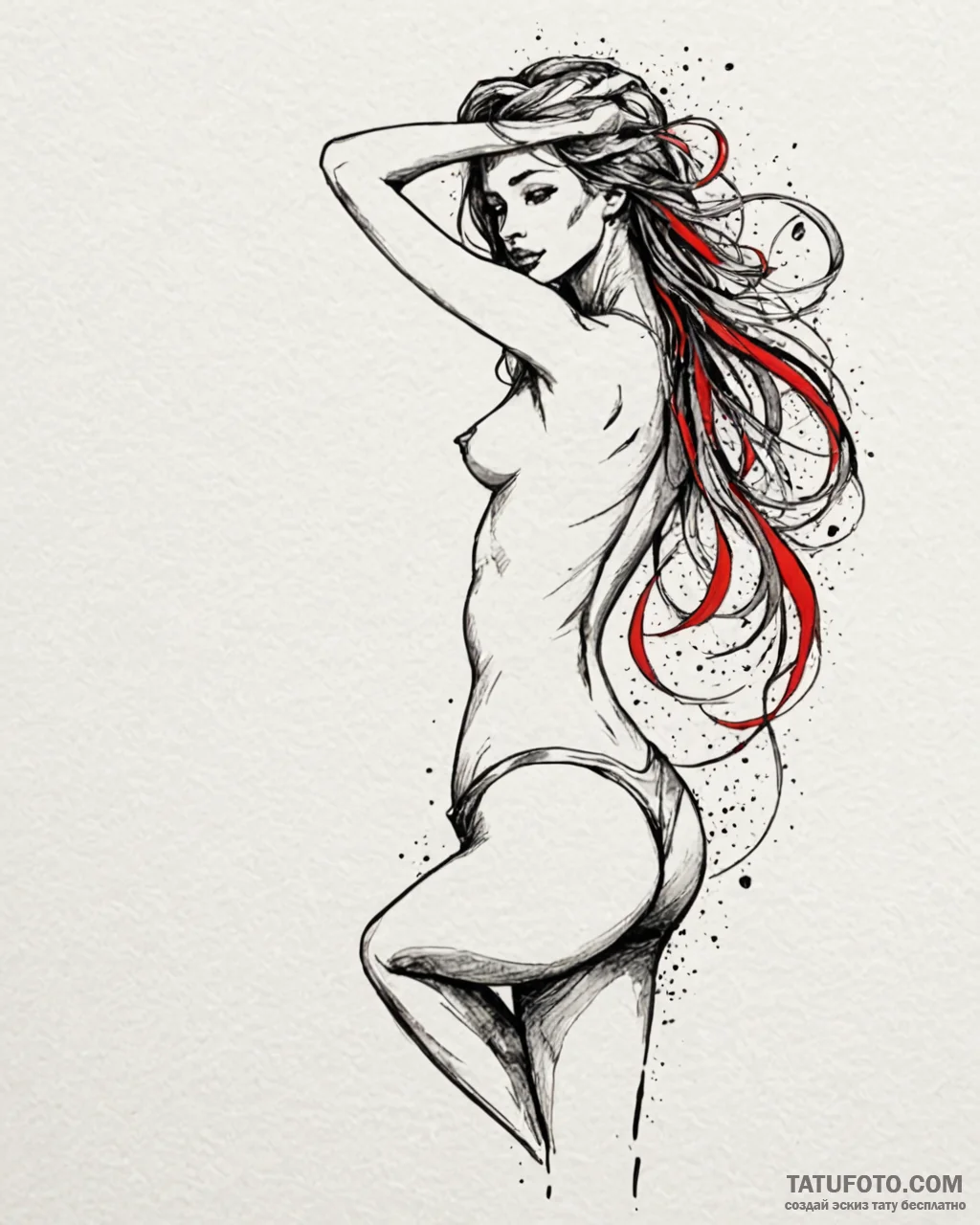 Tattoo sketch a delicate but strong female si… — эскиз тату (№1752979747_0, 20.07.2025 02:49) — Tatufoto.com