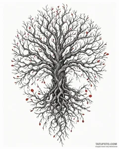 Tattoo sketch a gnarled root system forming a... - эскиз тату (№1752981097_0, 20.07.2025 03:11) — Tatufoto.com