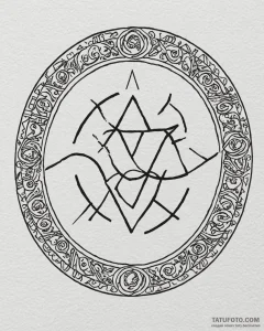 A protective tattoo design featuring a circle... - эскиз тату (№1752981180_0, 20.07.2025 03:13) — Tatufoto.com
