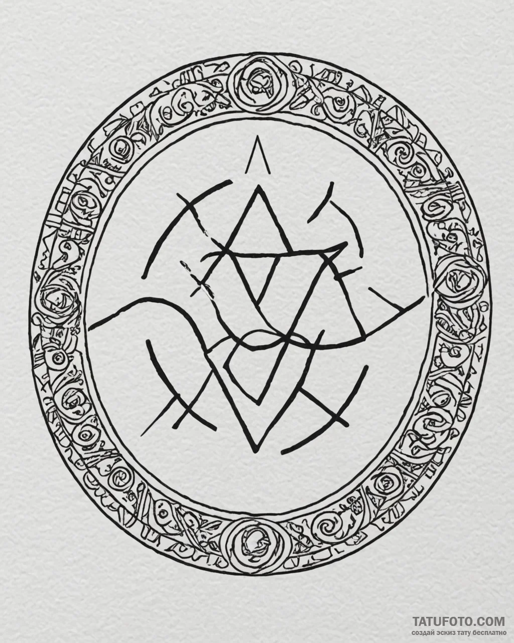 A protective tattoo design featuring a circle... - эскиз тату (№1752981180_0, 20.07.2025 03:13) — Tatufoto.com