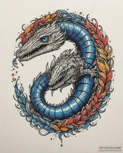 A trash polka composition of a sandworm, spic... - эскиз тату (№1752981265_0, 20.07.2025 03:14) — Tatufoto.com