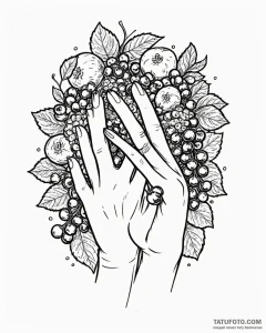 A person's hands, stained with berry juice af... - эскиз тату (№1752981349_0, 20.07.2025 03:15) — Tatufoto.com