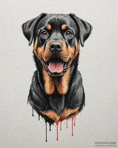 Rottweiler, tattoo line art, minimalist tatto... - эскиз тату (№1752981772_0, 20.07.2025 03:22) — Tatufoto.com
