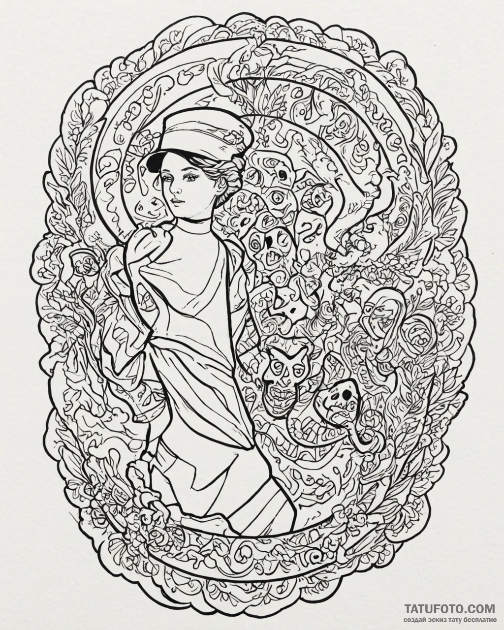 A graphic novel panel of the final twist from... - эскиз тату (№1752981940_0, 20.07.2025 03:25) — Tatufoto.com