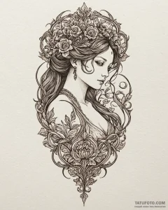 Tattoo design a dark, shadowy silhouette with... - эскиз тату (№1752982026_0, 20.07.2025 03:27) — Tatufoto.com