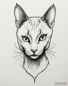 Egyptian cat, artistic tattoo sketch, black a... - эскиз тату (№1752982364_0, 20.07.2025 03:32) — Tatufoto.com