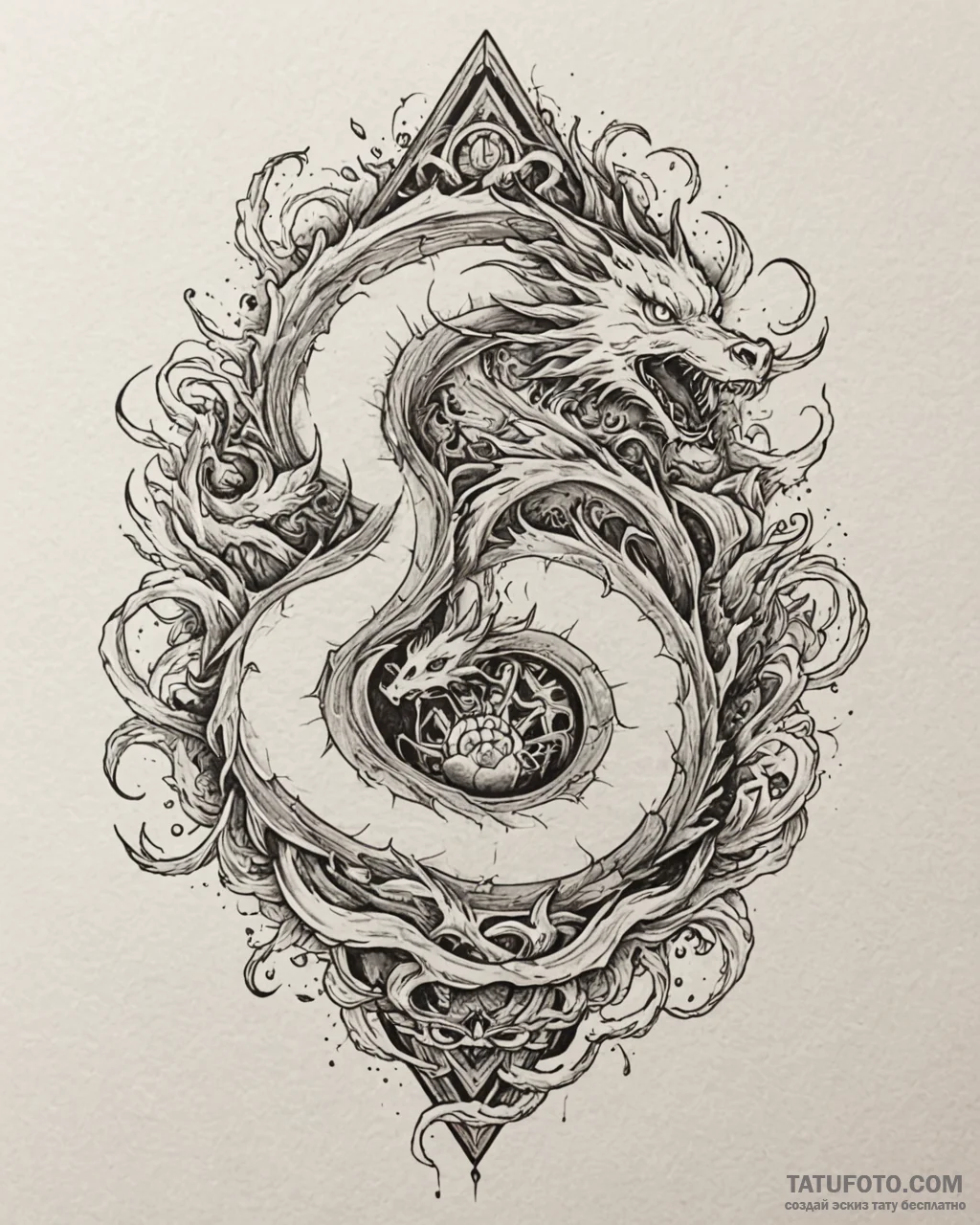A linework design of the paper shikigami atta… — эскиз тату (№1752983460_0, 20.07.2025 03:51) — Tatufoto.com