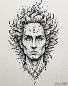 A powerful tattoo design of perun's face merg... - эскиз тату (№1752983628_0, 20.07.2025 03:53) — Tatufoto.com