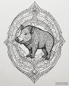 A chicano lettering tattoo of the "boar on th... - эскиз тату (№1752984221_0, 20.07.2025 04:03) — Tatufoto.com