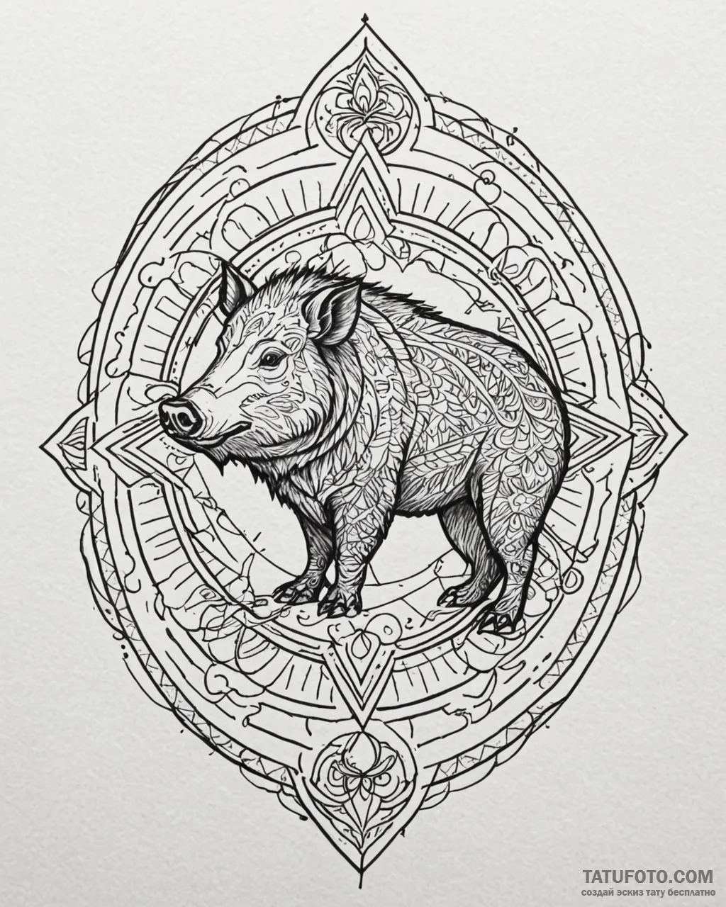 A chicano lettering tattoo of the «boar on th… — эскиз тату (№1752984221_0, 20.07.2025 04:03) — Tatufoto.com