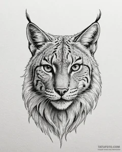 Lynx, tattoo line art, black and white sketch... - эскиз тату (№1752984895_0, 20.07.2025 04:14) — Tatufoto.com
