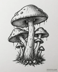 Tattoo design a single, powerful mushroom pus... - эскиз тату (№1752985739_0, 20.07.2025 04:28) — Tatufoto.com
