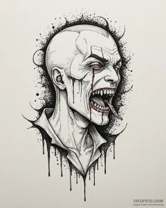 A neo-traditional tattoo of a vampire's bite... - эскиз тату (№1752985908_0, 20.07.2025 04:31) — Tatufoto.com