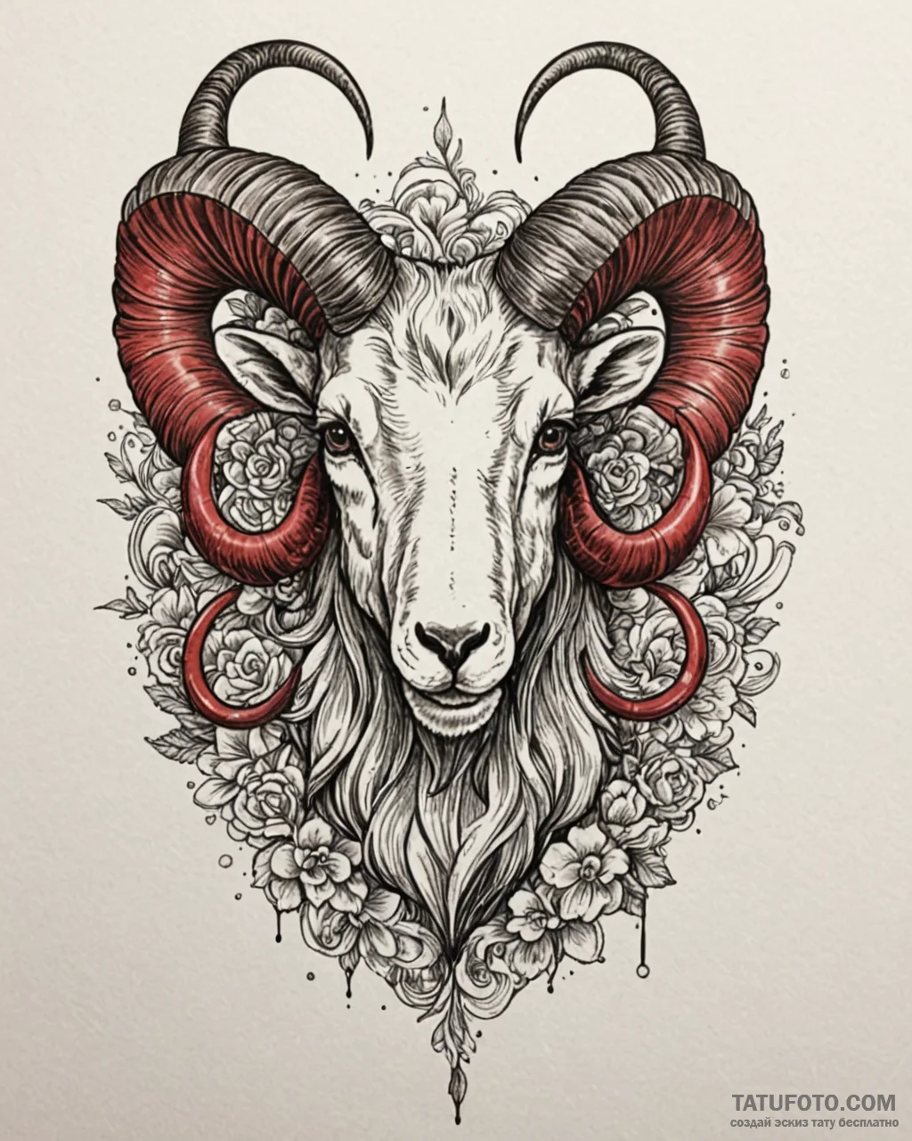 Tattoo sketch a hyperrealistic aries ram’s he… — эскиз тату (№1752985993_0, 20.07.2025 04:33) — Tatufoto.com