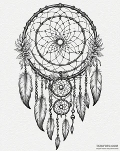 Tattoo design: a dreamcatcher design with a l... - эскиз тату (№1752986078_0, 20.07.2025 04:34) — Tatufoto.com