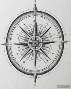 Tattoo design two halves of a compass that al... - эскиз тату (№1752988185_0, 20.07.2025 05:09) — Tatufoto.com