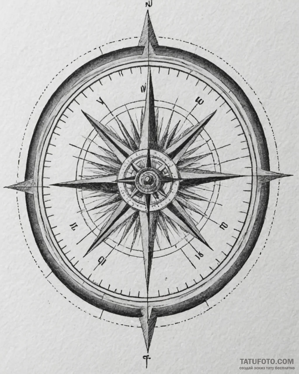 Tattoo design two halves of a compass that al... - эскиз тату (№1752988185_0, 20.07.2025 05:09) — Tatufoto.com
