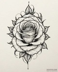 Tattoo design a single, resilient rose with t... - эскиз тату (№1752988692_0, 20.07.2025 05:18) — Tatufoto.com