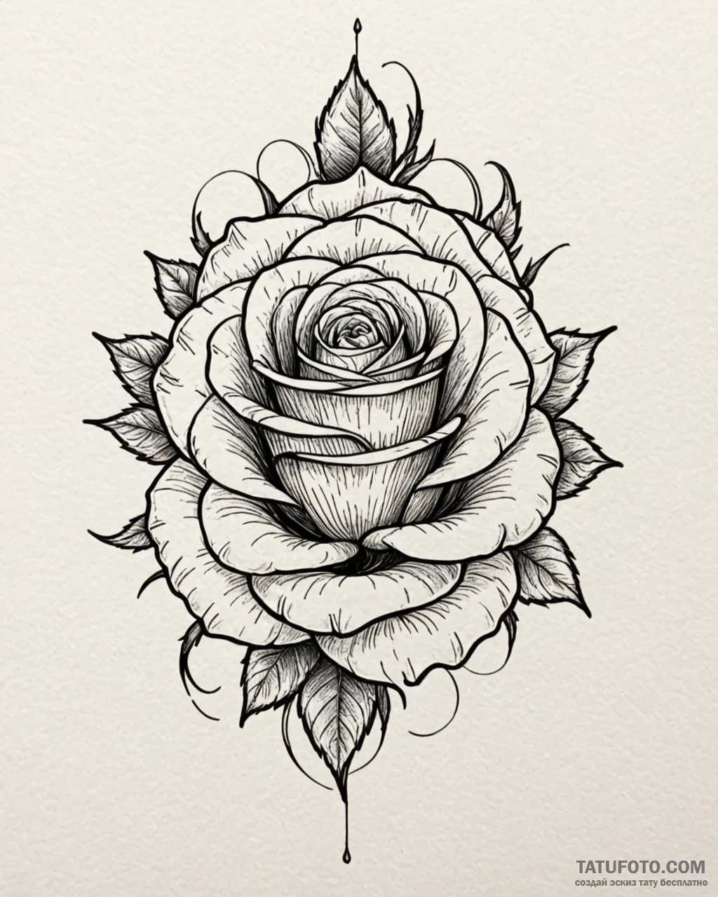 Tattoo design a single, resilient rose with t… — эскиз тату (№1752988692_0, 20.07.2025 05:18) — Tatufoto.com