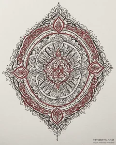 Tattoo design: a kolovrat with interwoven pat... - эскиз тату (№1752989283_0, 20.07.2025 05:28) — Tatufoto.com
