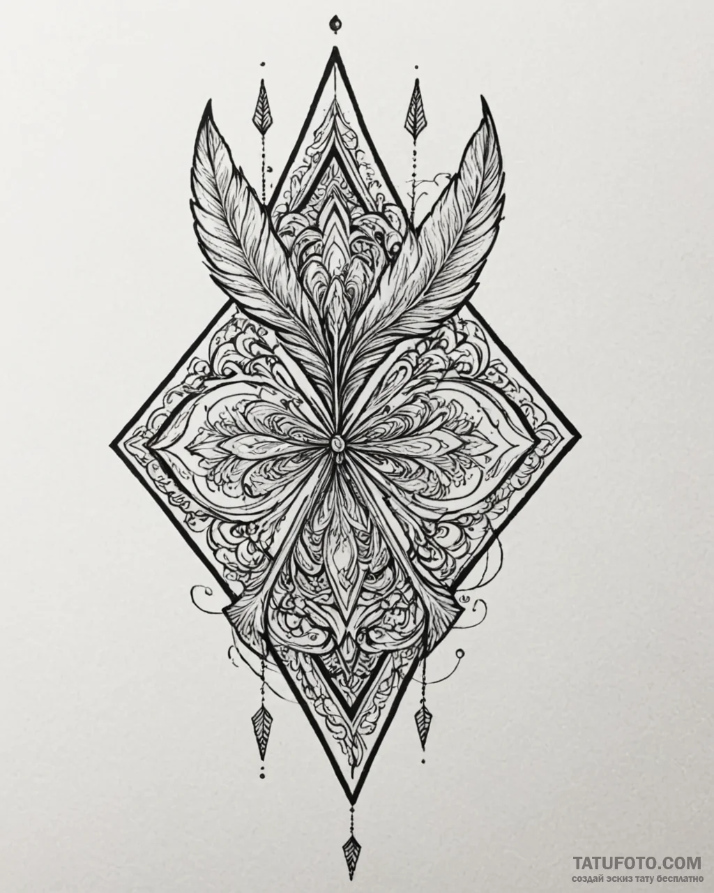 Tattoo design a stylized arrow pointing forwa… — эскиз тату (№1752989706_0, 20.07.2025 05:35) — Tatufoto.com