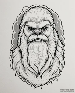 A neo-traditional design of a wampa from hoth... - эскиз тату (№1752989790_0, 20.07.2025 05:36) — Tatufoto.com