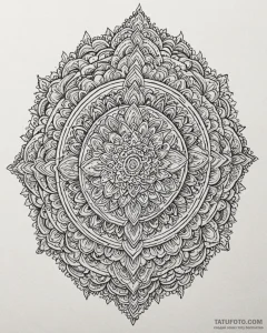 Tattoo design a complex mandala with a powerf... - эскиз тату (№1752989960_0, 20.07.2025 05:39) — Tatufoto.com