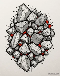 Tattoo design a heavy, textured rock surface,... - эскиз тату (№1752990298_0, 20.07.2025 05:44) — Tatufoto.com