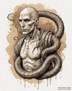 A graphic novel style portrait of lord voldem... - эскиз тату (№1752990383_0, 20.07.2025 05:46) — Tatufoto.com