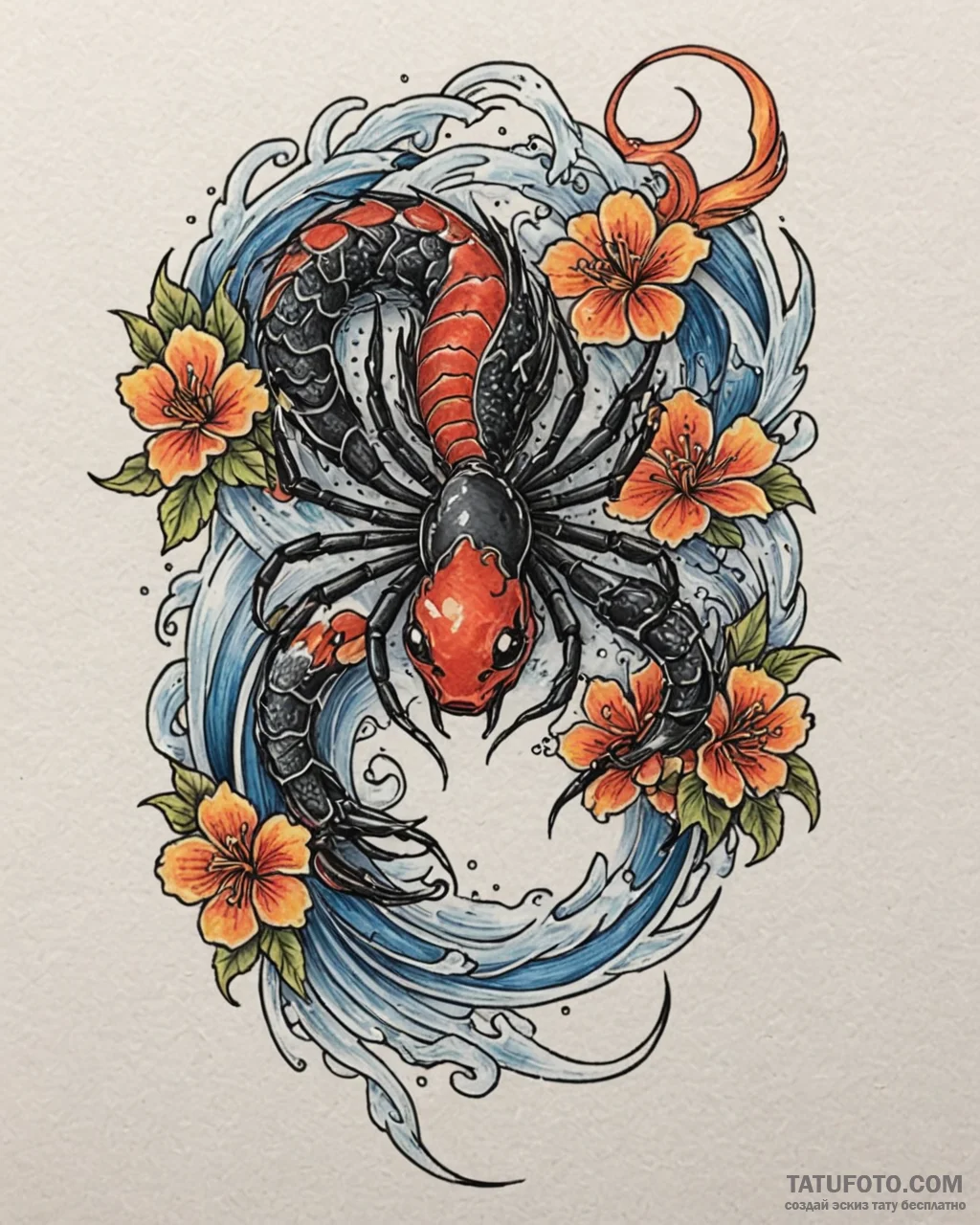 Black widow (spider), tattoo sketch design, i... - эскиз тату (№1752990467_0, 20.07.2025 05:47) — Tatufoto.com