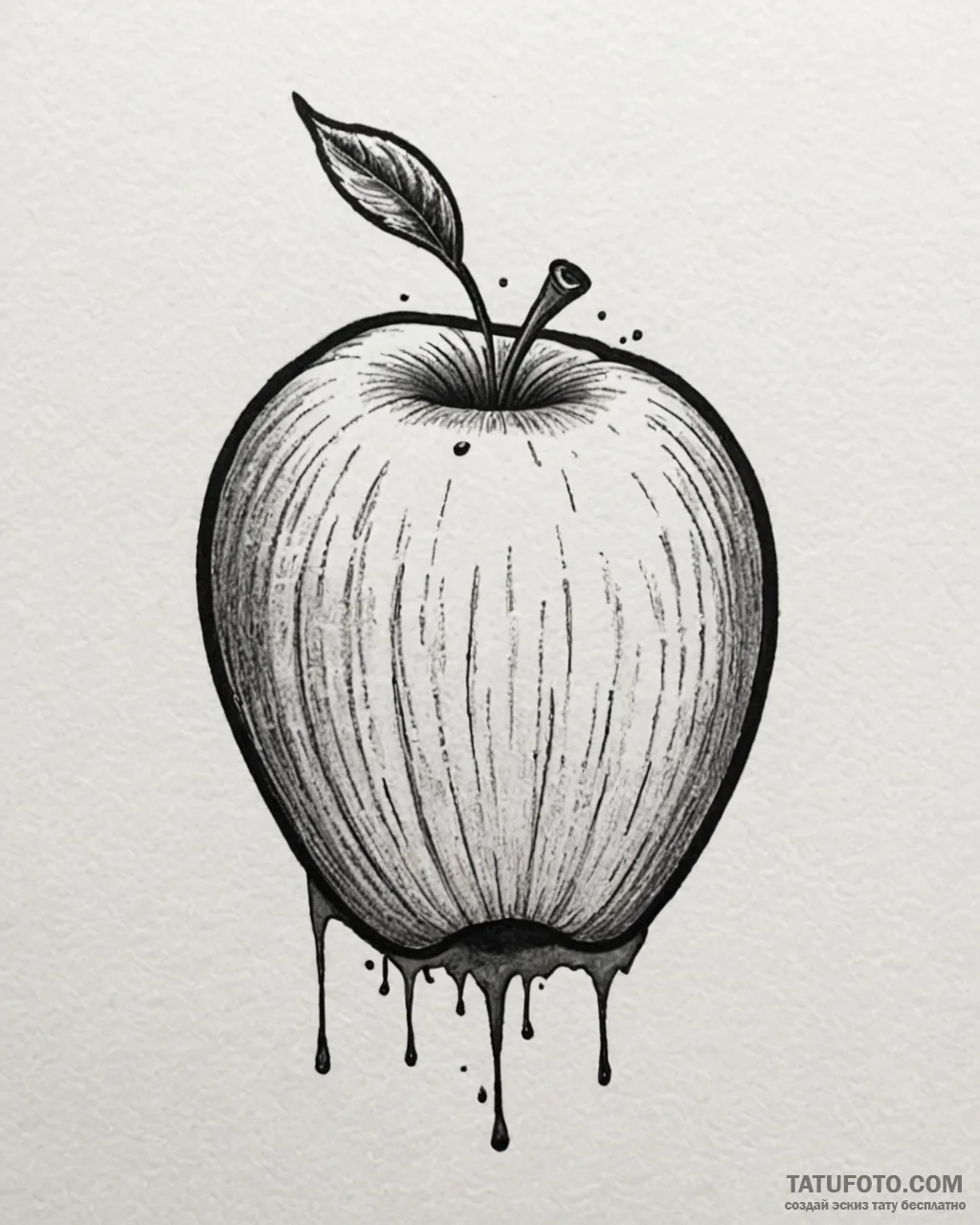 Apple, artistic tattoo sketch, blackwork tatt... - эскиз тату (№1752990890_0, 20.07.2025 05:54) — Tatufoto.com