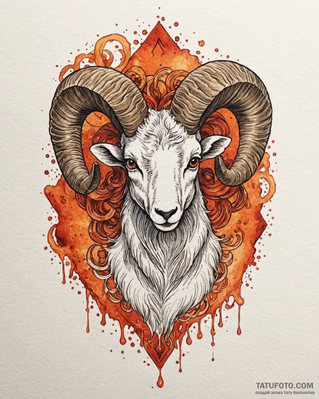 Tattoo sketch an aries ram’s head, dissolving… — эскиз тату (№1752991736_0, 20.07.2025 06:08) — Tatufoto.com