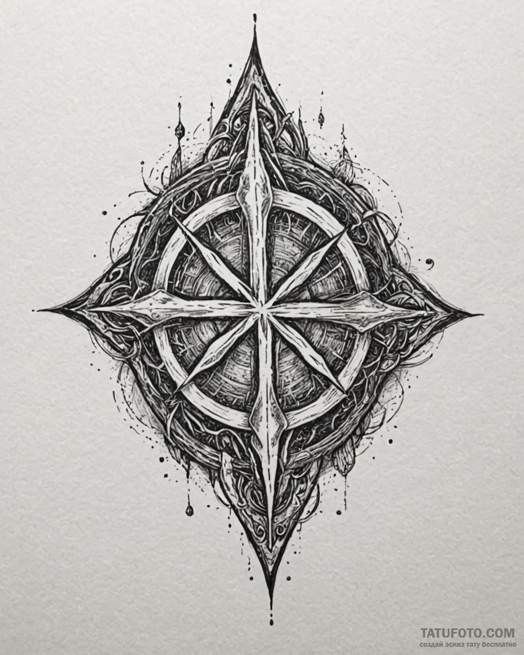 Tattoo sketch: a stylized forge with the svar… — эскиз тату (№1752992241_0, 20.07.2025 06:17) — Tatufoto.com