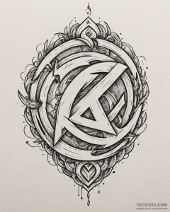 143. tattoo sketch: "potok" rune as a path of... - эскиз тату (№1752992326_0, 20.07.2025 06:18) — Tatufoto.com
