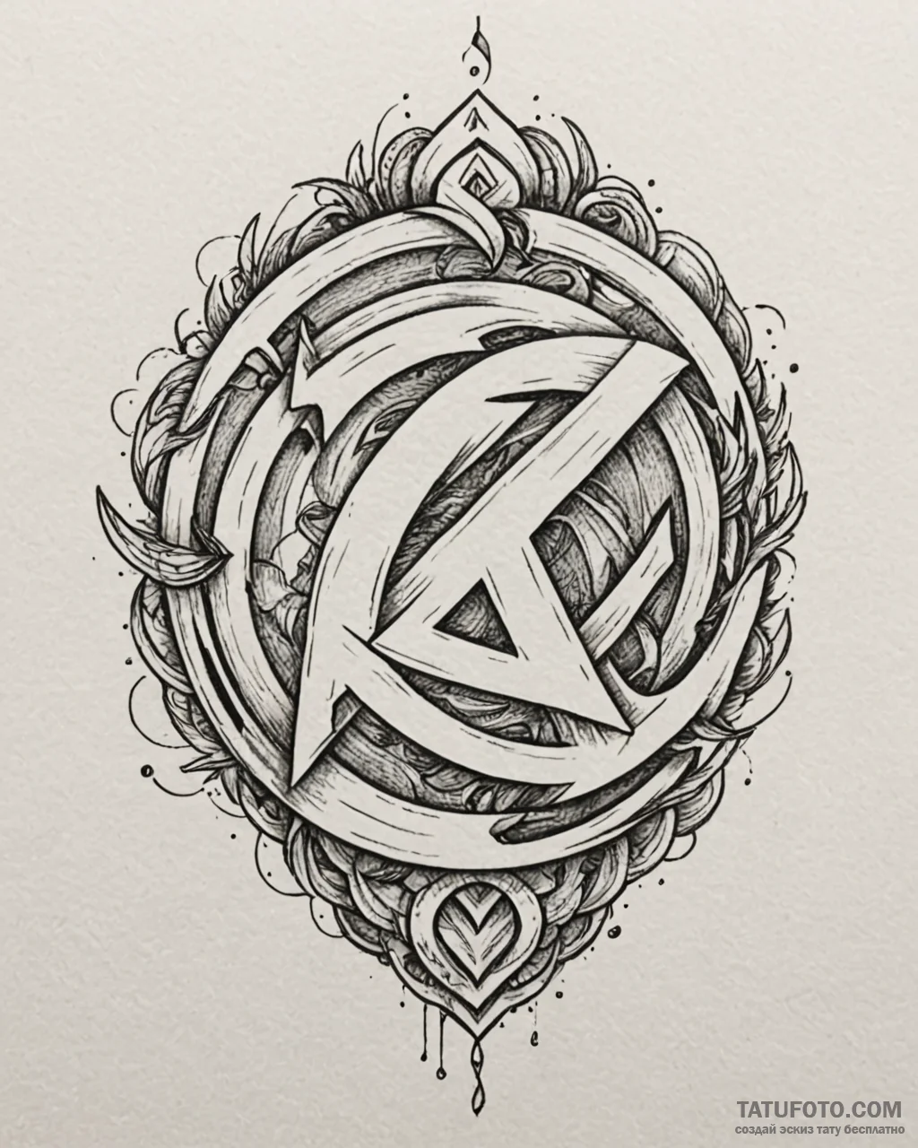 143. tattoo sketch: «potok» rune as a path of… — эскиз тату (№1752992326_0, 20.07.2025 06:18) — Tatufoto.com