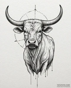 Tattoo design a taurus bull, with a specific... - эскиз тату (№1752992412_0, 20.07.2025 06:20) — Tatufoto.com